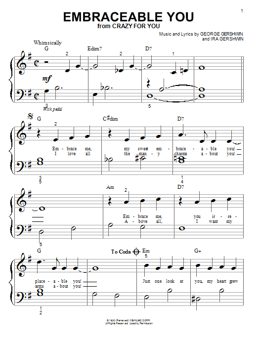 Download George Gershwin Embraceable You Sheet Music
