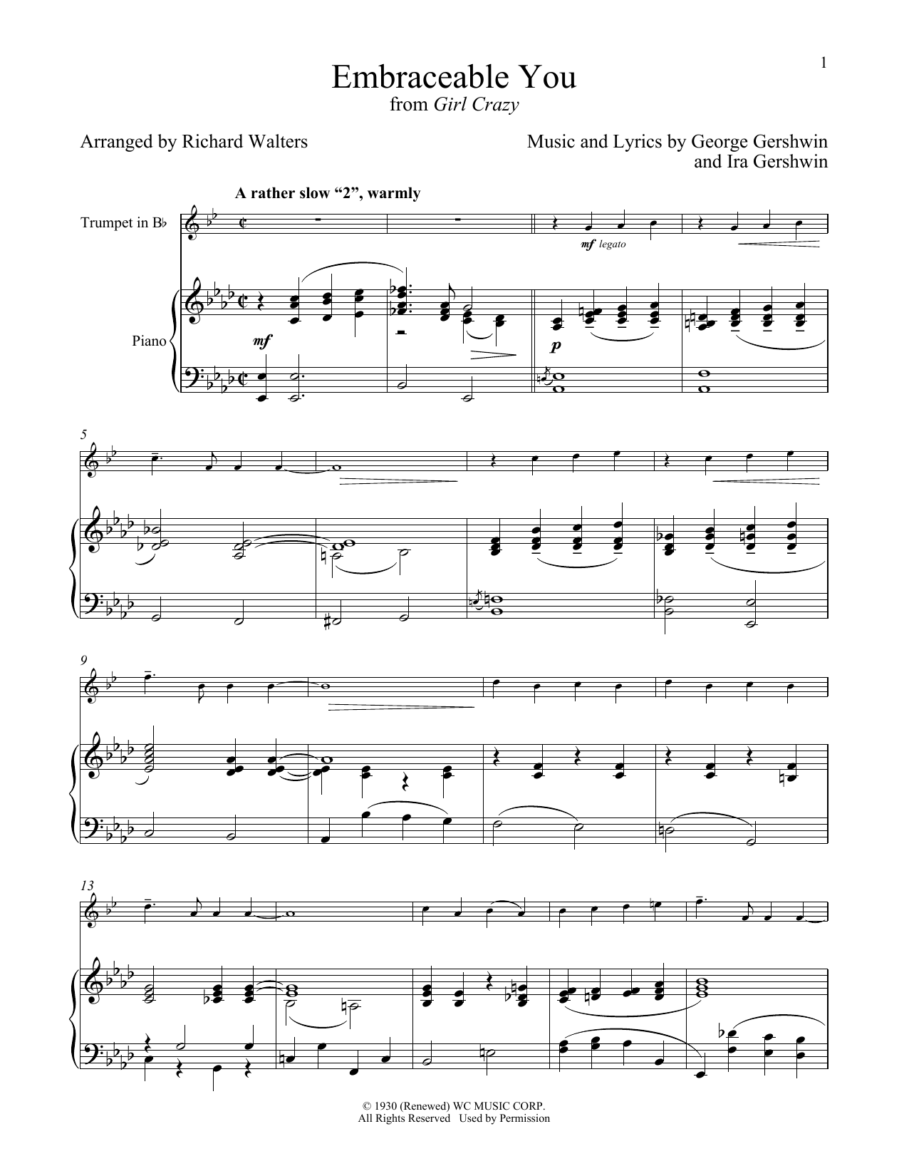 George Gershwin & Ira Gershwin Embraceable You (from Girl Crazy) sheet music notes printable PDF score