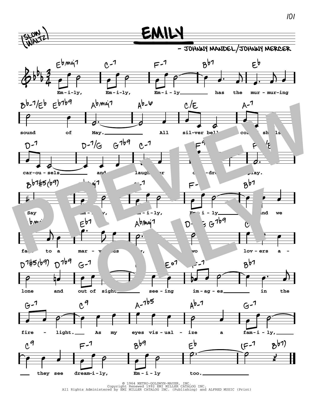 Download Johnny Mercer Emily (High Voice) (from The Americaniz Sheet Music