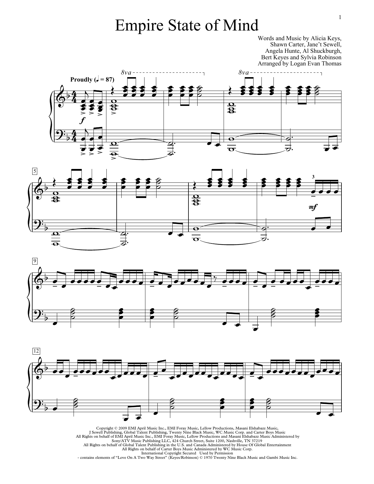 Download Jay-Z Empire State Of Mind (feat. Alicia Keys Sheet Music