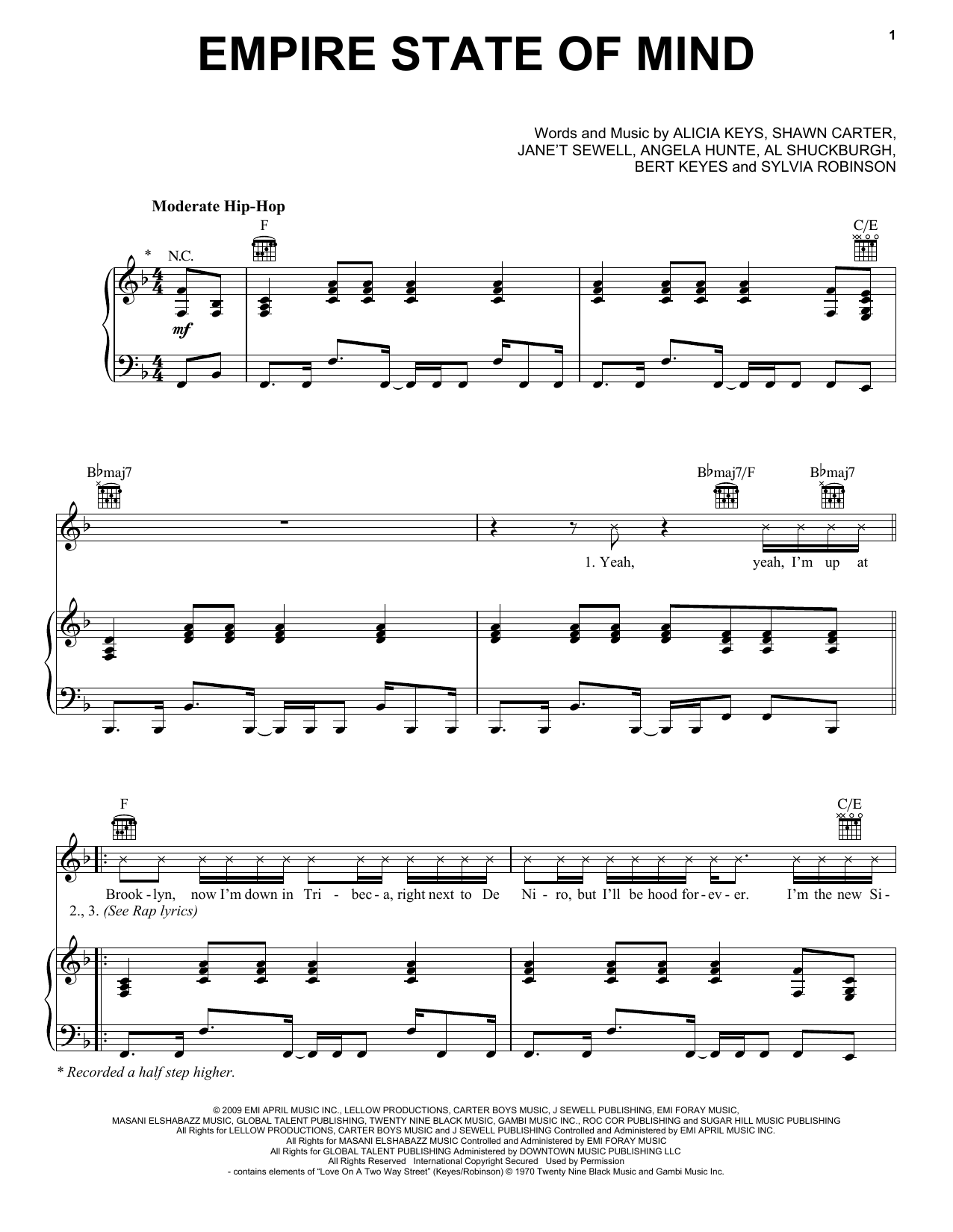 Download Glee Cast Empire State Of Mind Sheet Music
