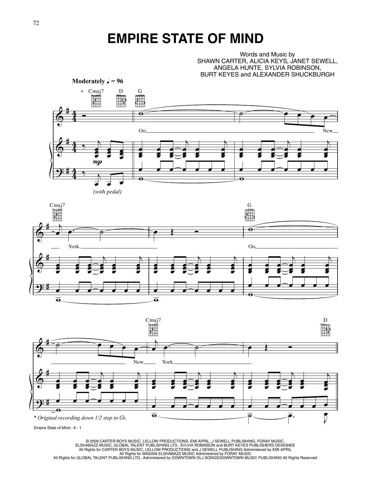 Download Jay-Z featuring Alicia Keys Empire State Of Mind Sheet Music