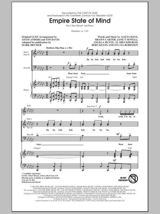 Download Mark Brymer Empire State Of Mind Sheet Music