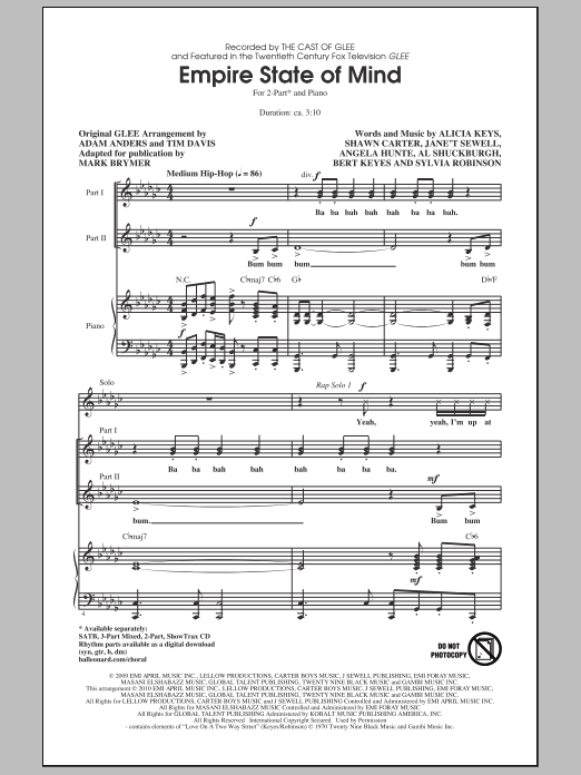 Download Mark Brymer Empire State Of Mind Sheet Music