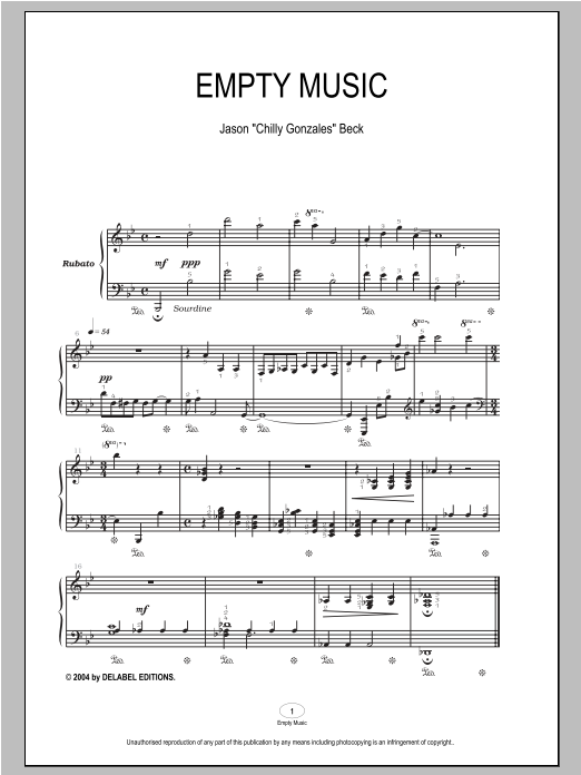 Download Chilly Gonzales Empty Music Sheet Music