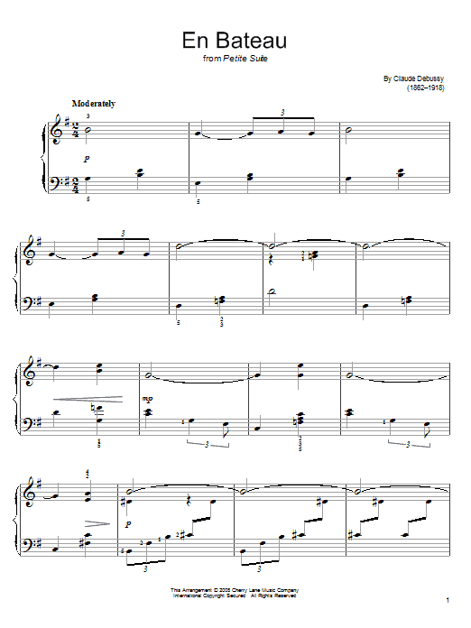 Download Claude Debussy En Bateau Sheet Music