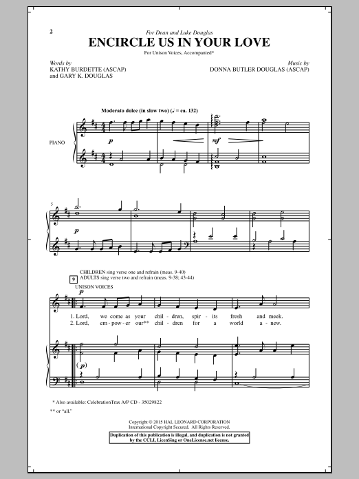 Download Donna Butler Douglas Encircle Us In Your Love Sheet Music
