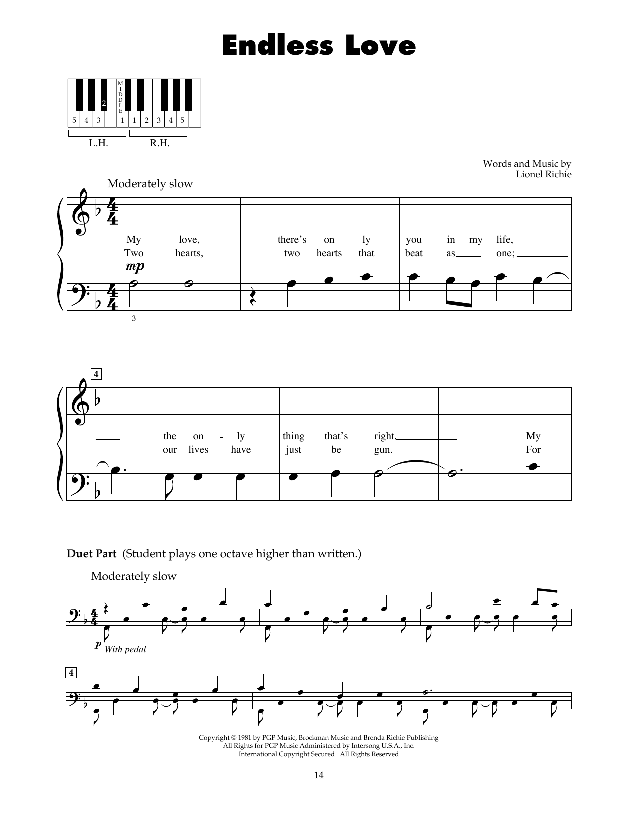 Download Diana Ross & Lionel Richie Endless Love Sheet Music