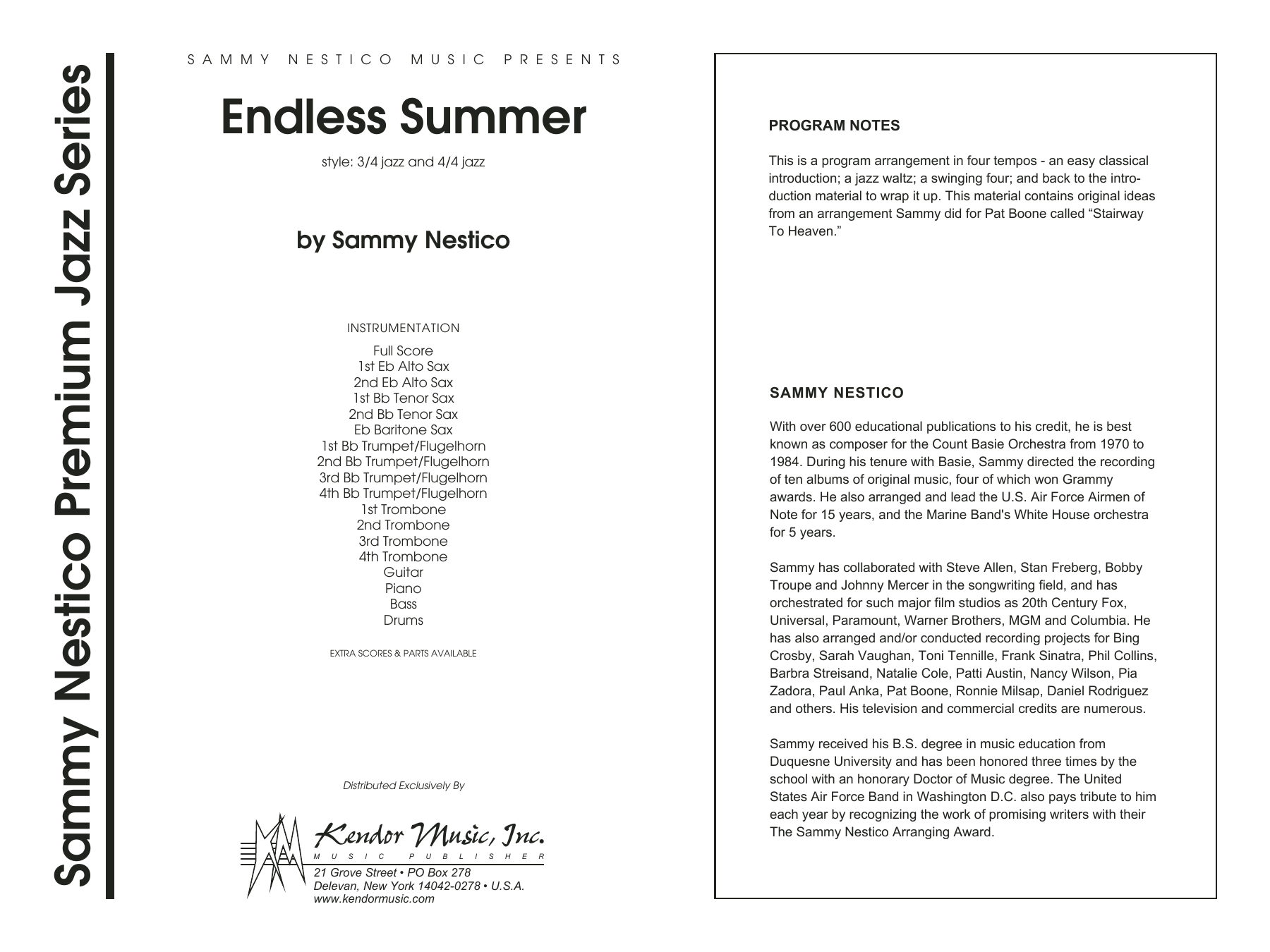 Download Sammy Nestico Endless Summer - Full Score Sheet Music