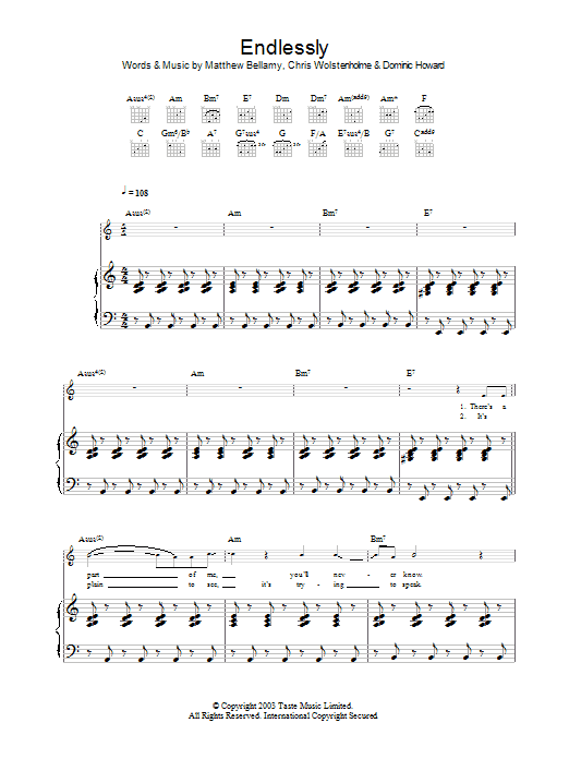 Download Muse Endlessly Sheet Music