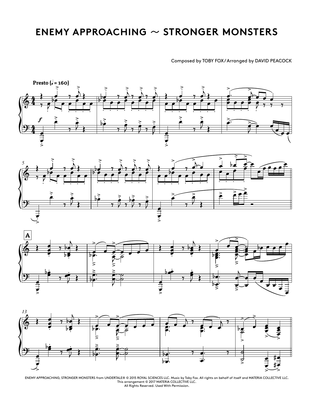Download Toby Fox Enemy Approaching - Stronger Monsters ( Sheet Music