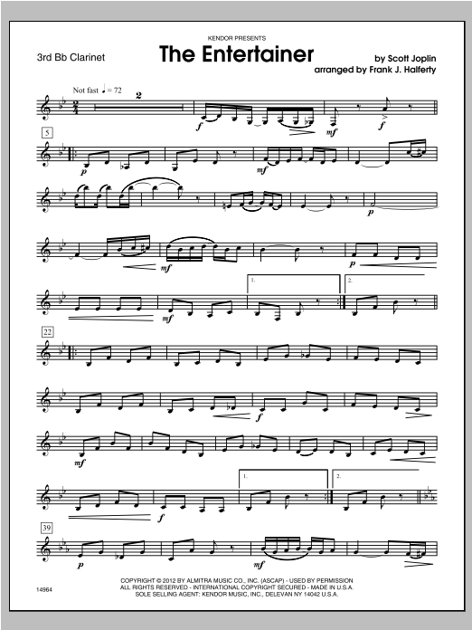 Download Halferty Entertainer, The - Clarinet 3 Sheet Music