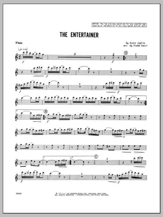 Download Sacci Entertainer, The - Flute Sheet Music