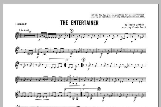 Download Sacci Entertainer, The - Horn in F Sheet Music