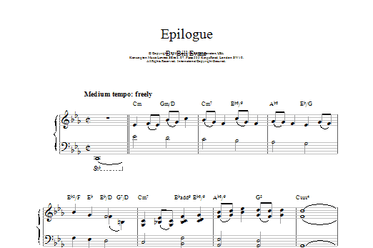 Download Bill Evans Epilogue Sheet Music
