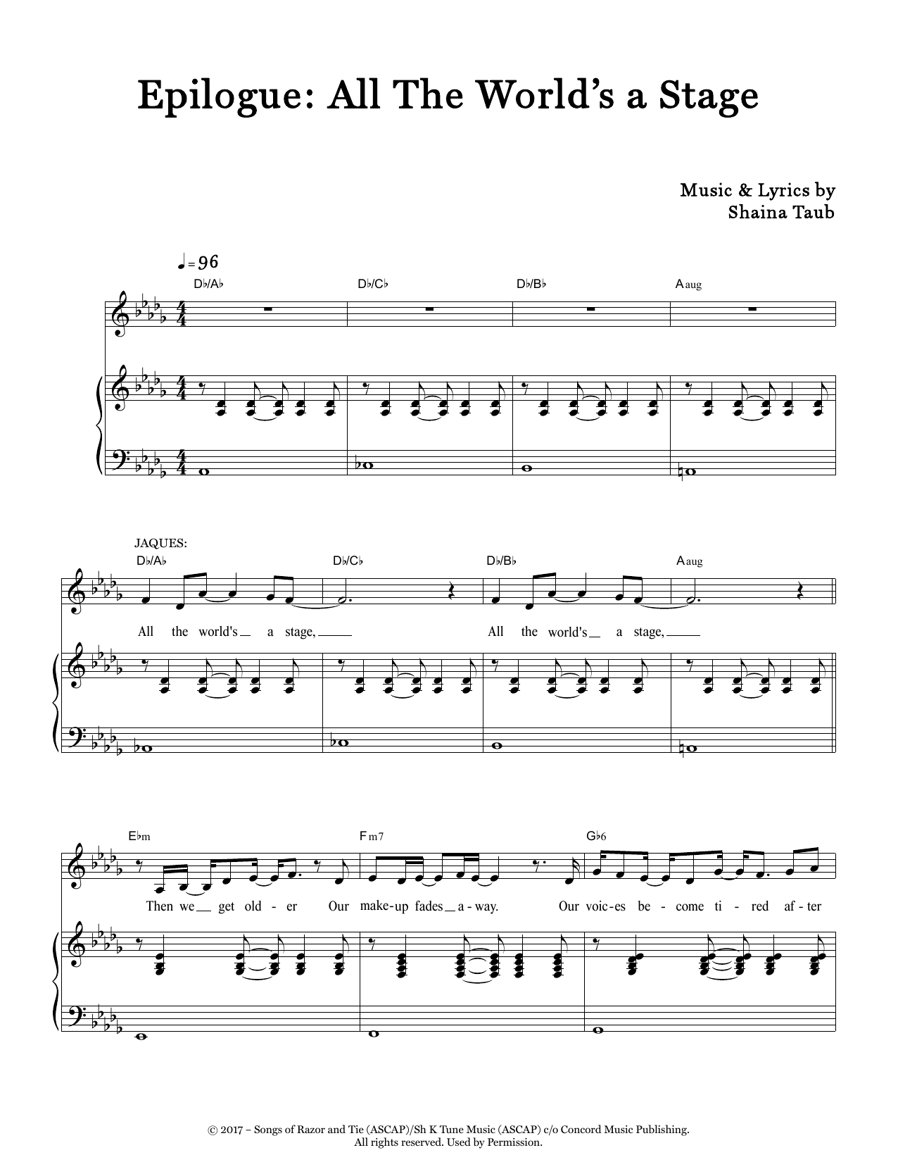 Download Shaina Taub Epilogue: All The World's A Stage (from Sheet Music