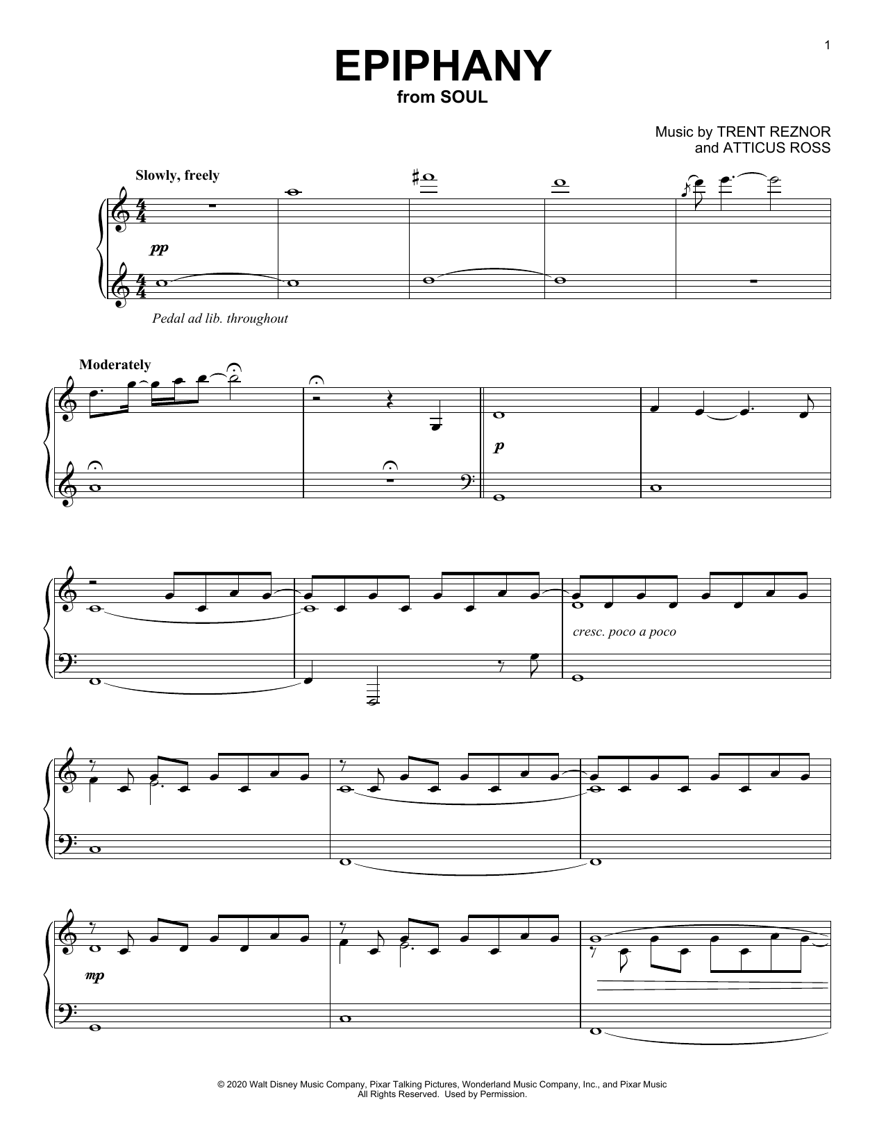 Download Trent Reznor and Atticus Ross Epiphany (from Soul) Sheet Music