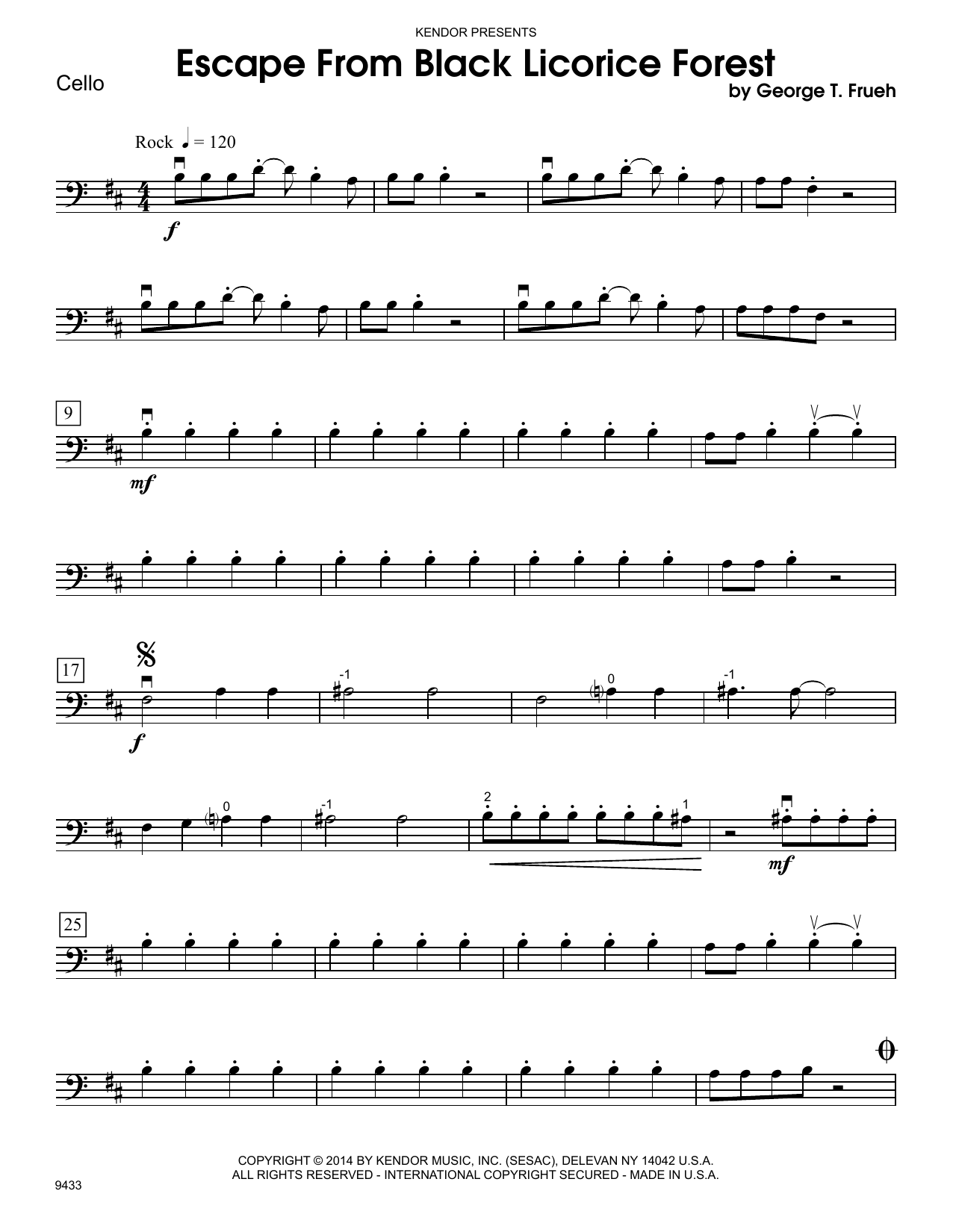 Download George T. Frueh Escape From Black Licorice Forest - Cel Sheet Music
