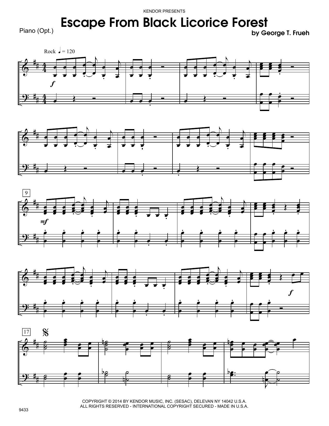 Download George T. Frueh Escape From Black Licorice Forest - Pia Sheet Music
