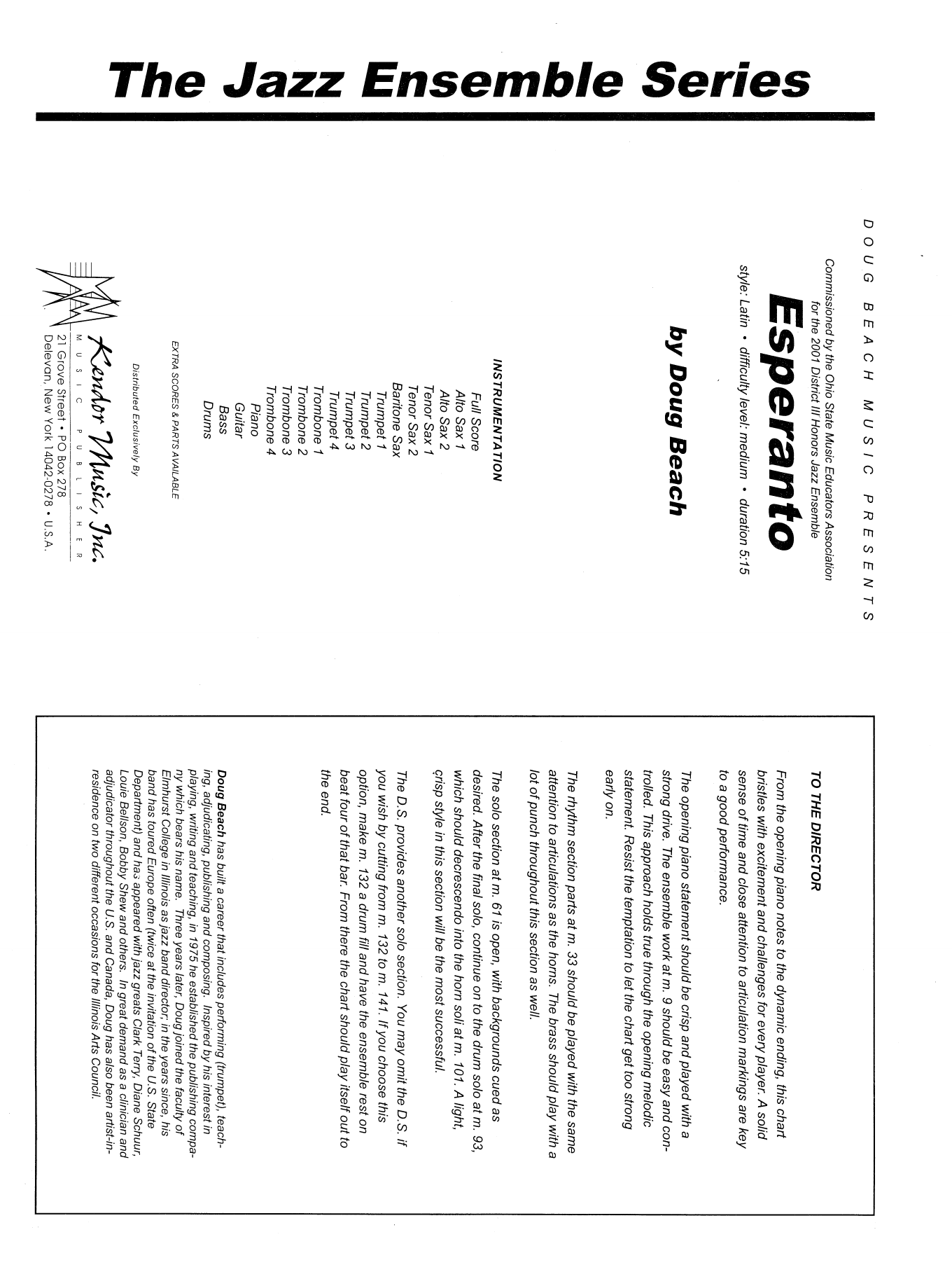 Download Doug Beach Esperanto - Full Score Sheet Music