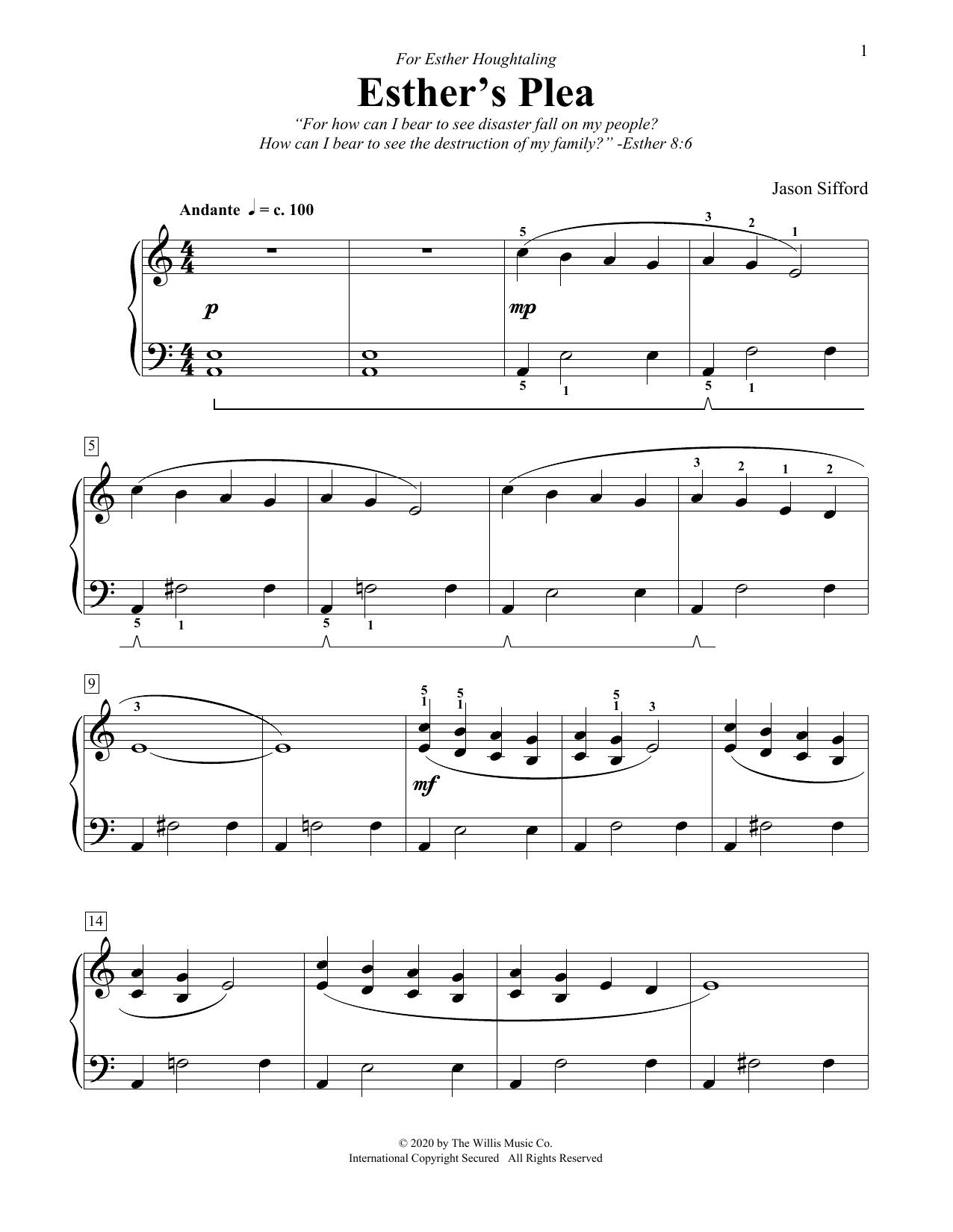 Download Jason Sifford Esther's Plea Sheet Music