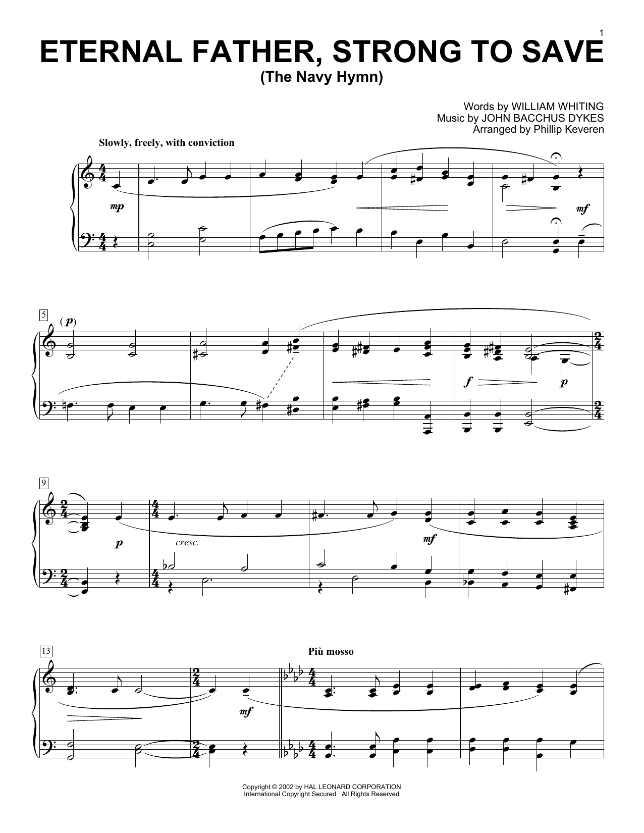 Download John B. Dykes Eternal Father, Strong To Save Sheet Music