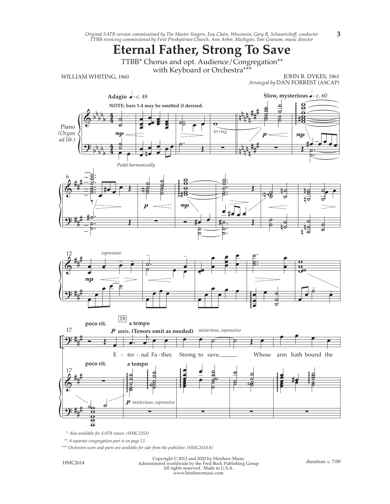 Download Dan Forrest Eternal Father, Strong To Save Sheet Music