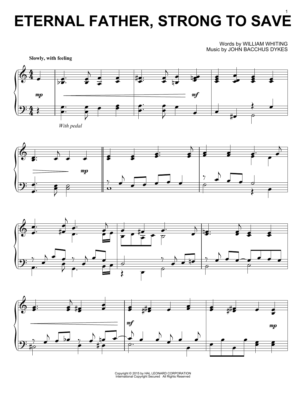 Download William Whiting Eternal Father, Strong To Save Sheet Music