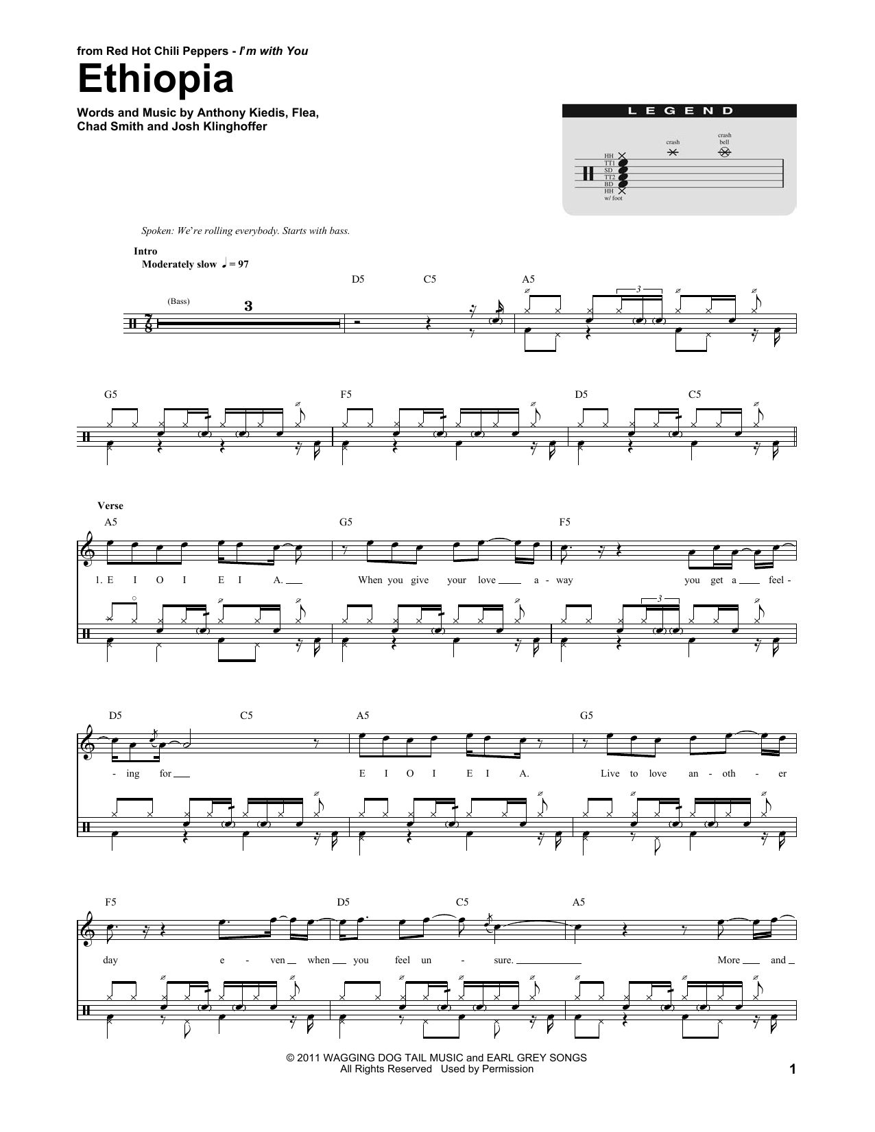 Download Red Hot Chili Peppers Ethiopia Sheet Music
