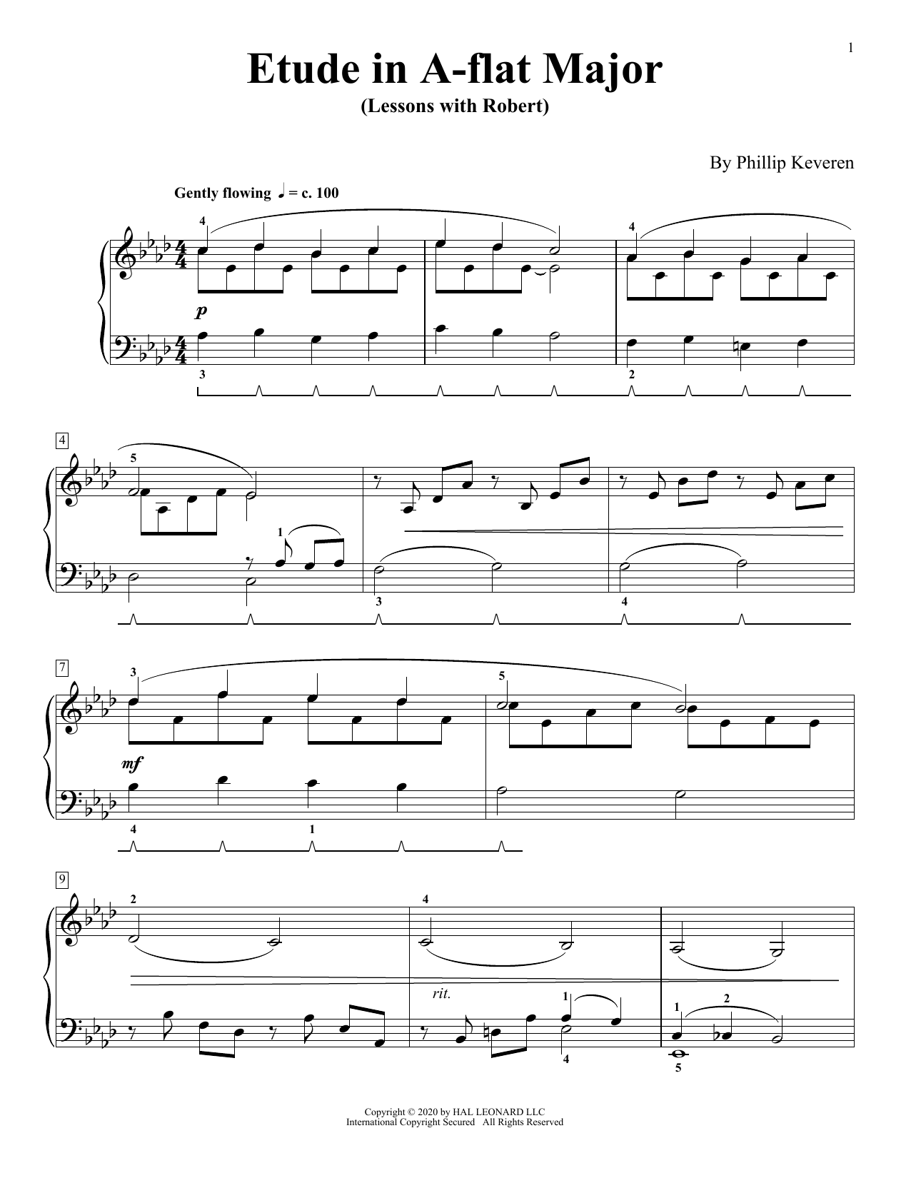 Download Phillip Keveren Etude In A-Flat Major (Lessons With Rob Sheet Music