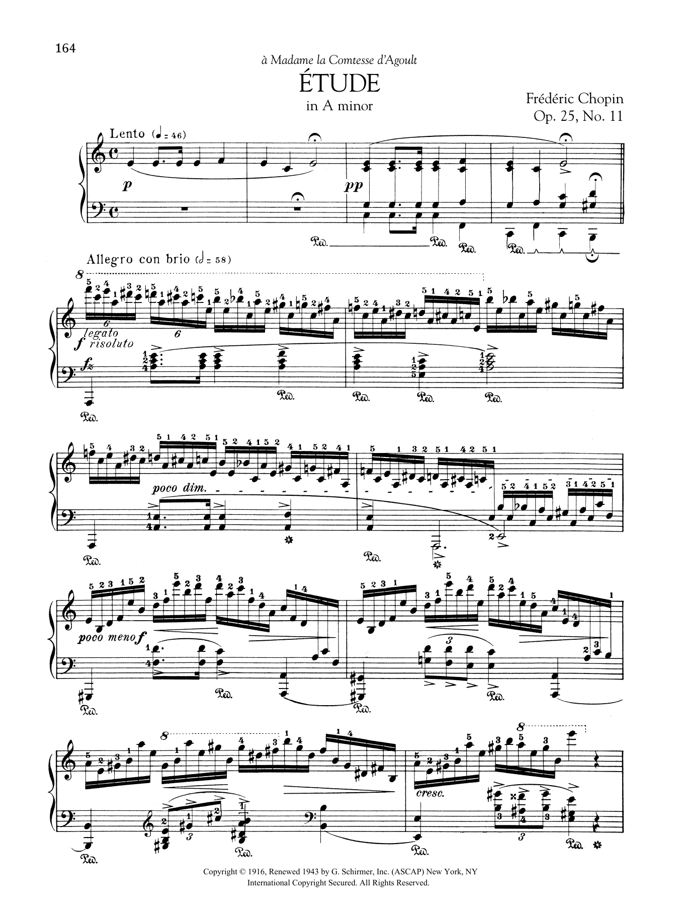 Download Frederic Chopin Etude in A minor, Op. 25, No. 11 Sheet Music