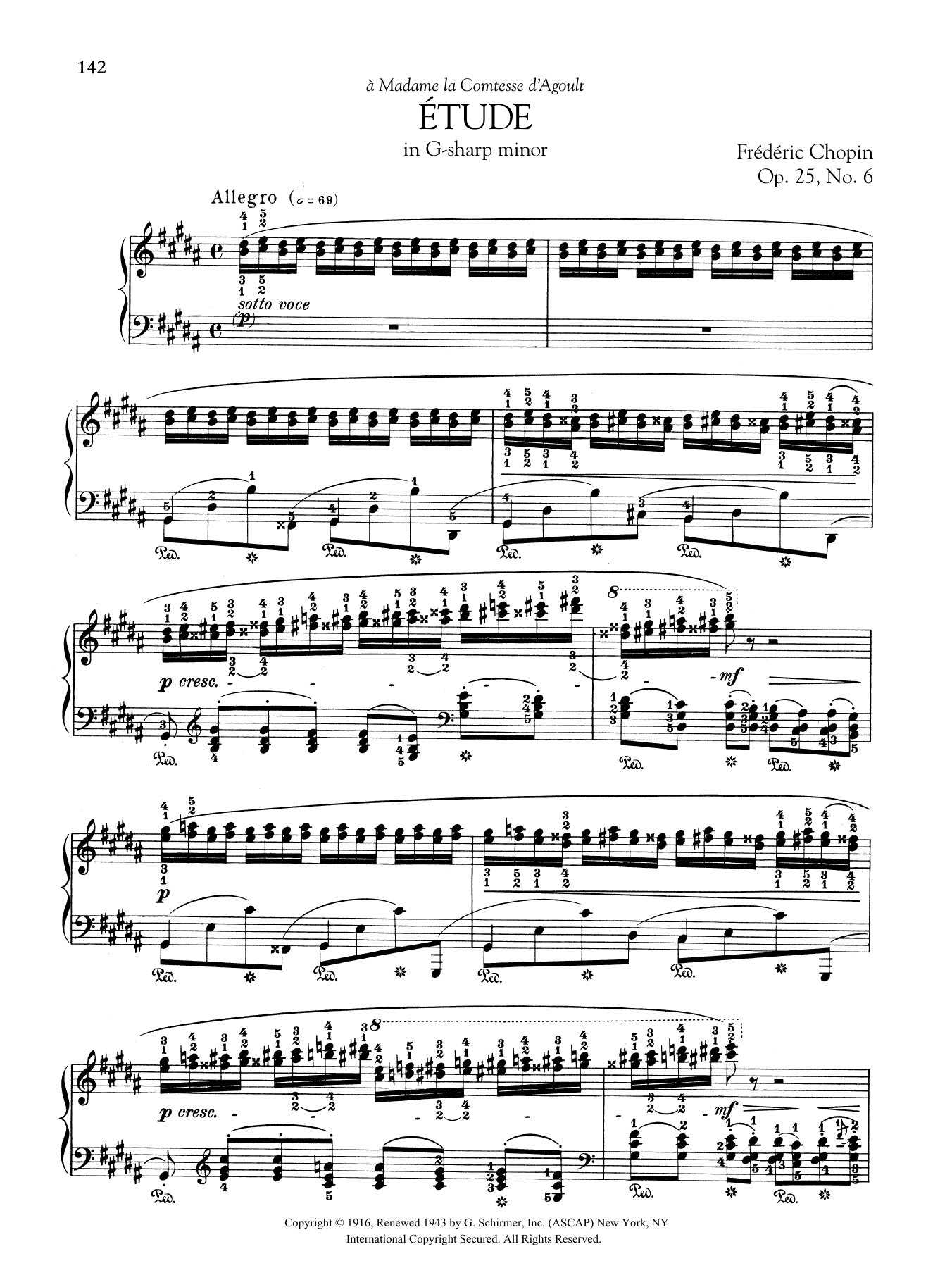 Download Frederic Chopin Etude in G-sharp minor, Op. 25, No. 6 Sheet Music