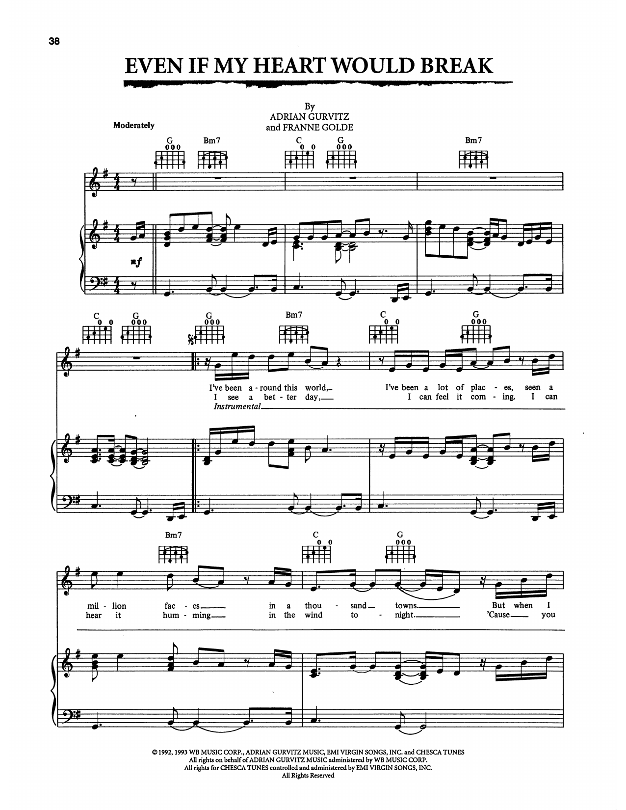 Download Kenny G and Aaron Neville Even If My Heart Would Break (from The Sheet Music
