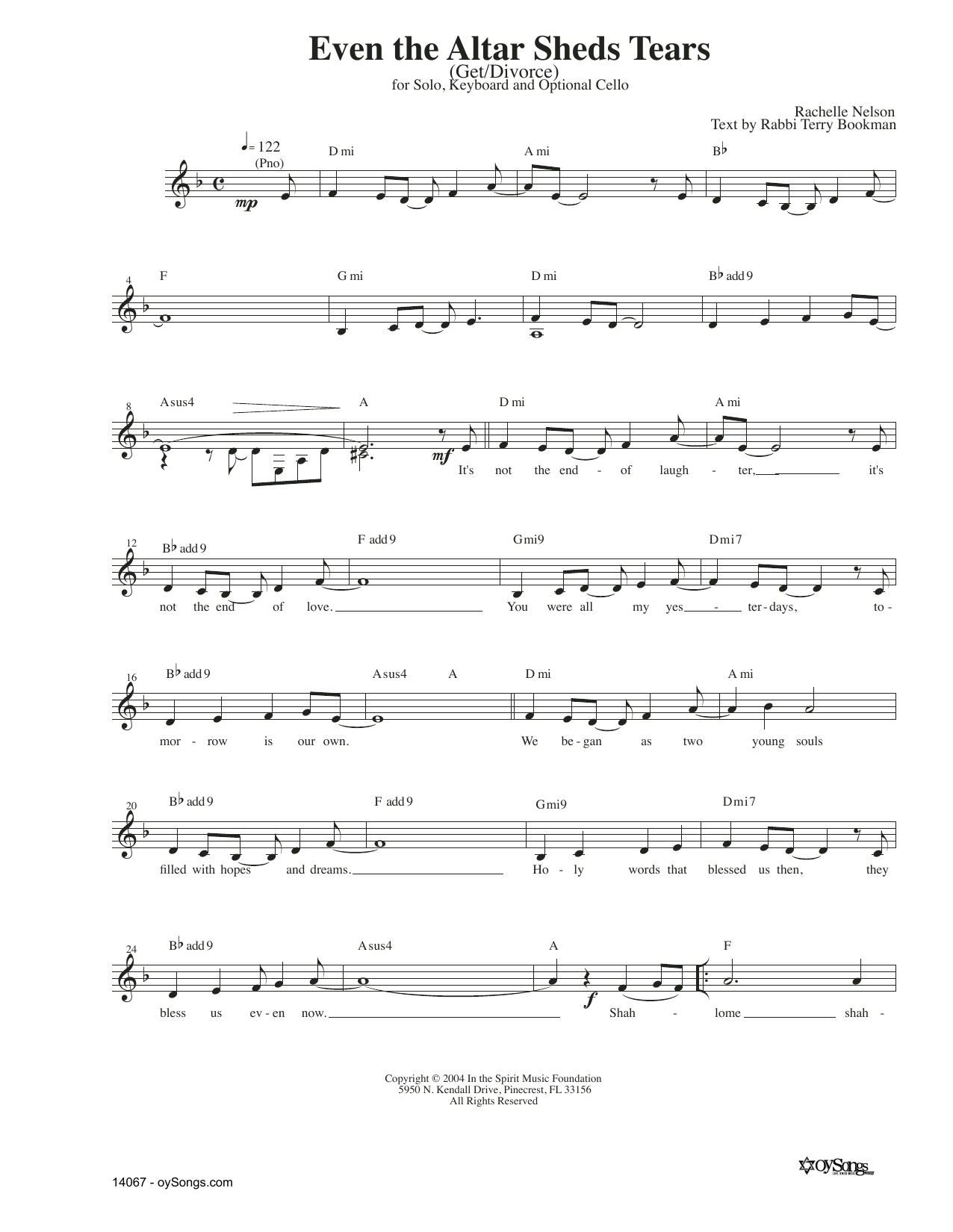 Download Rachelle Nelson Even The Altar Sheds Tears Sheet Music