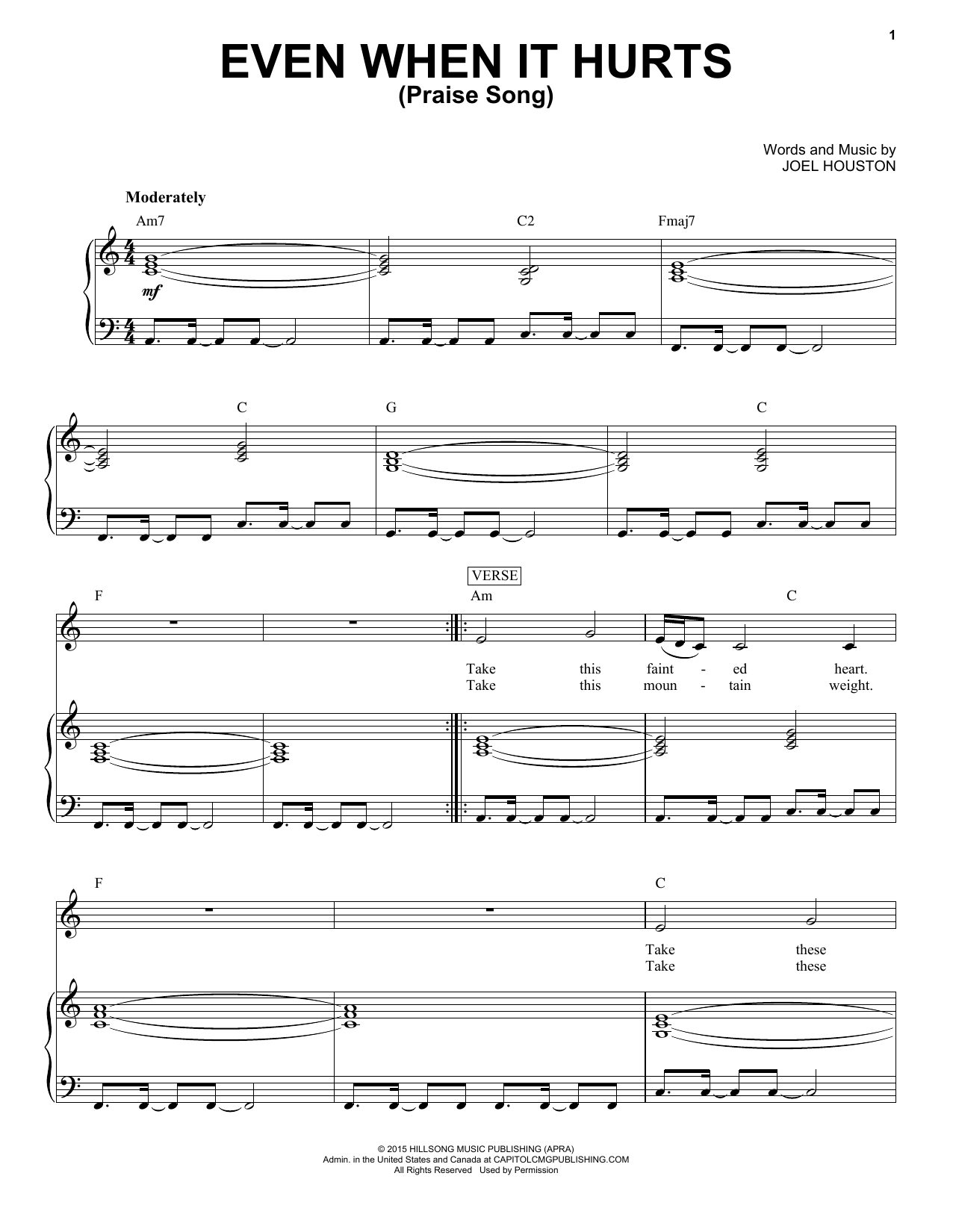 Download Hillsong United Even When It Hurts (Praise Song) Sheet Music