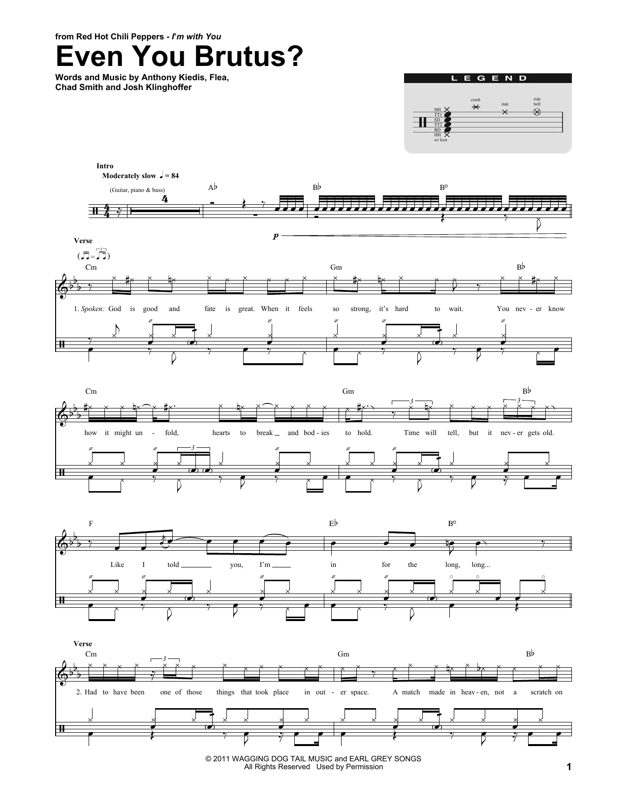 Download Red Hot Chili Peppers Even You Brutus? Sheet Music