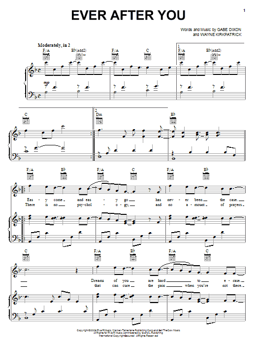 Download The Gabe Dixon Band Ever After You Sheet Music