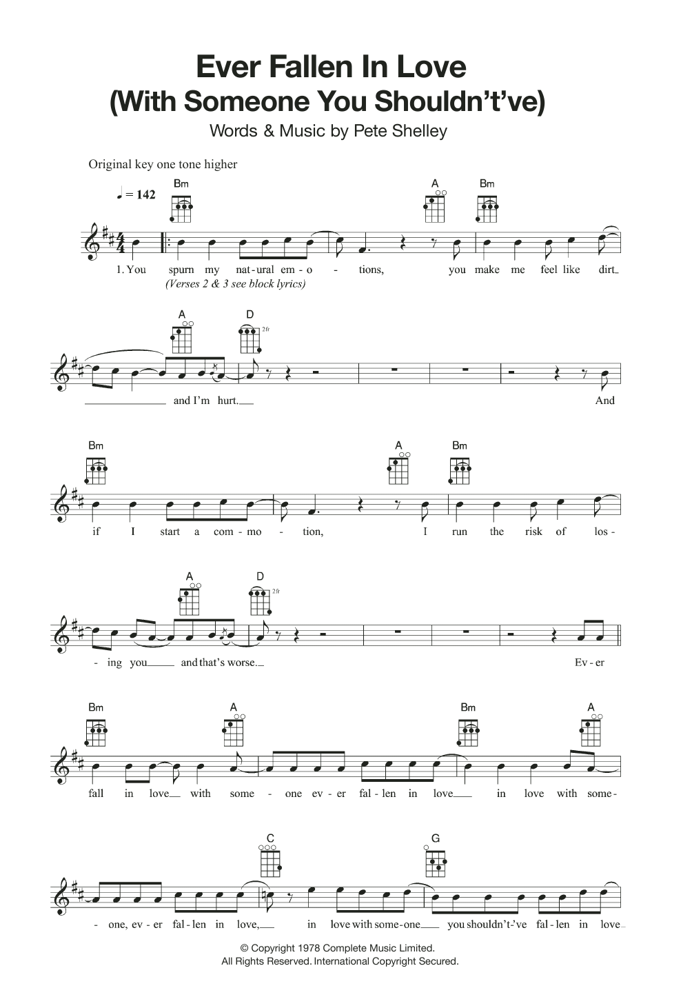 Download The Buzzcocks Ever Fallen In Love (With Someone You S Sheet Music