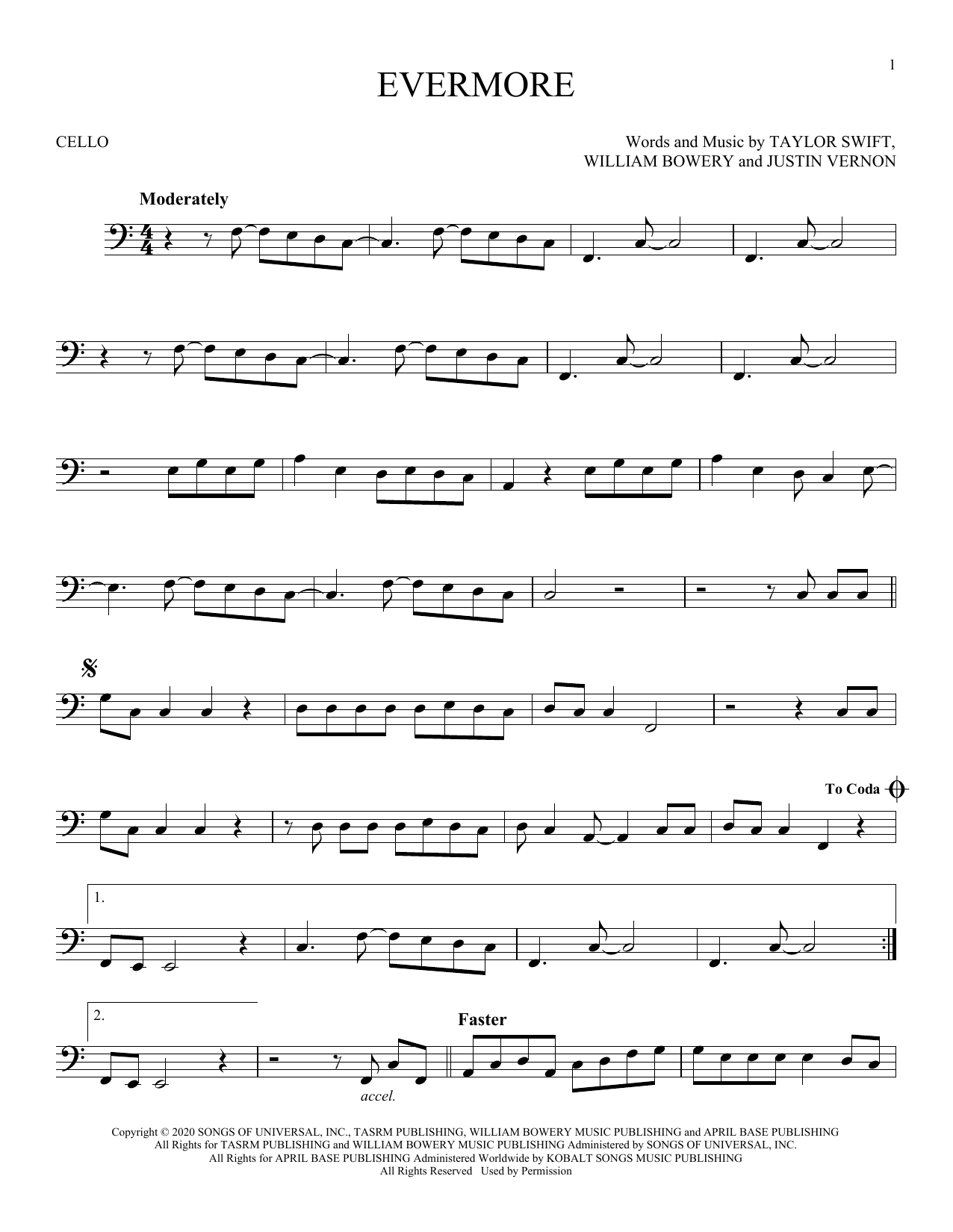 Download Taylor Swift evermore (feat. Bon Iver) Sheet Music