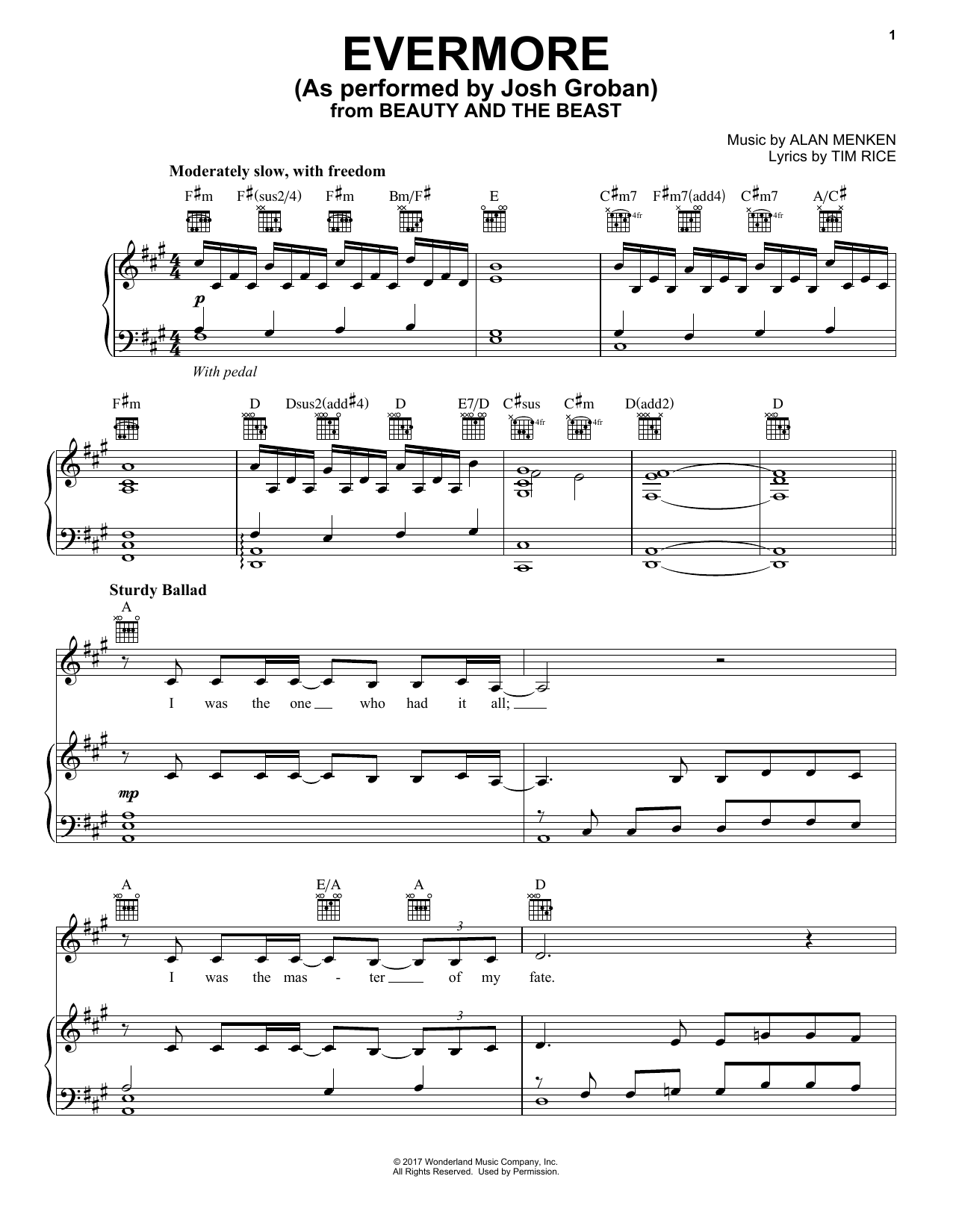 Download Josh Groban Evermore (from 'Beauty And The Beast') Sheet Music