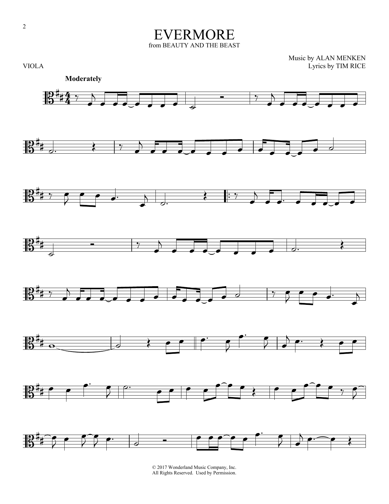 Download Tim Rice Evermore (from Beauty and the Beast) Sheet Music