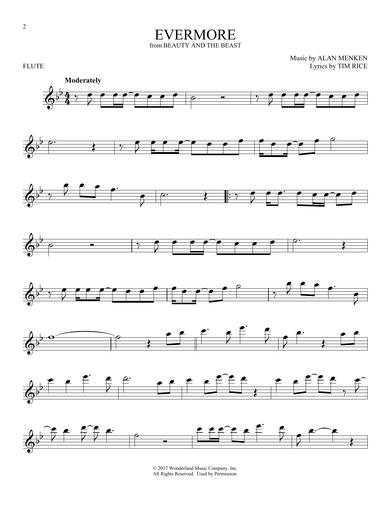Download Tim Rice Evermore (from Beauty And The Beast) Sheet Music