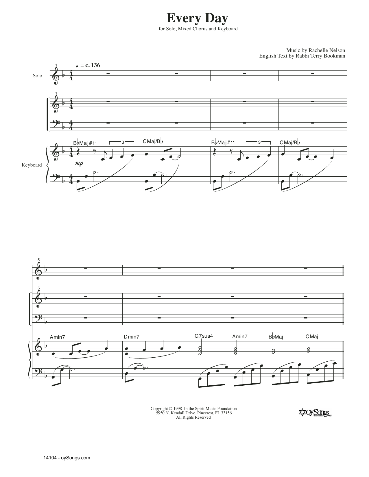 Download Rachelle Nelson Every Day Sheet Music