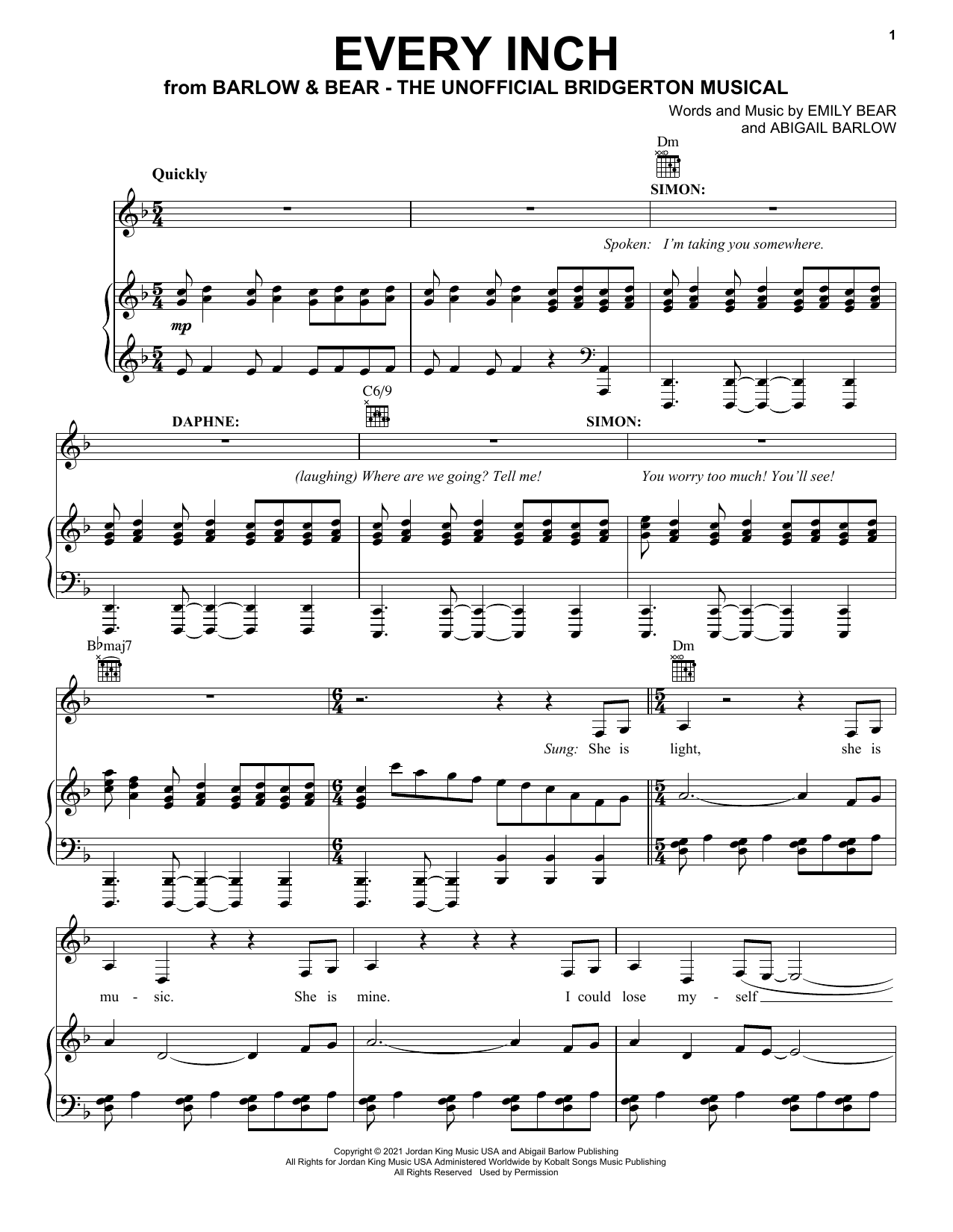 Download Barlow & Bear Every Inch (from The Unofficial Bridger Sheet Music