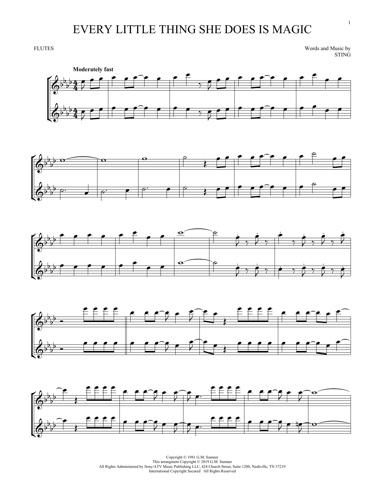 Download The Police Every Little Thing She Does Is Magic Sheet Music