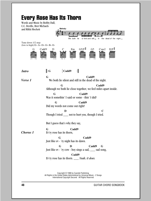Download Poison Every Rose Has Its Thorn Sheet Music