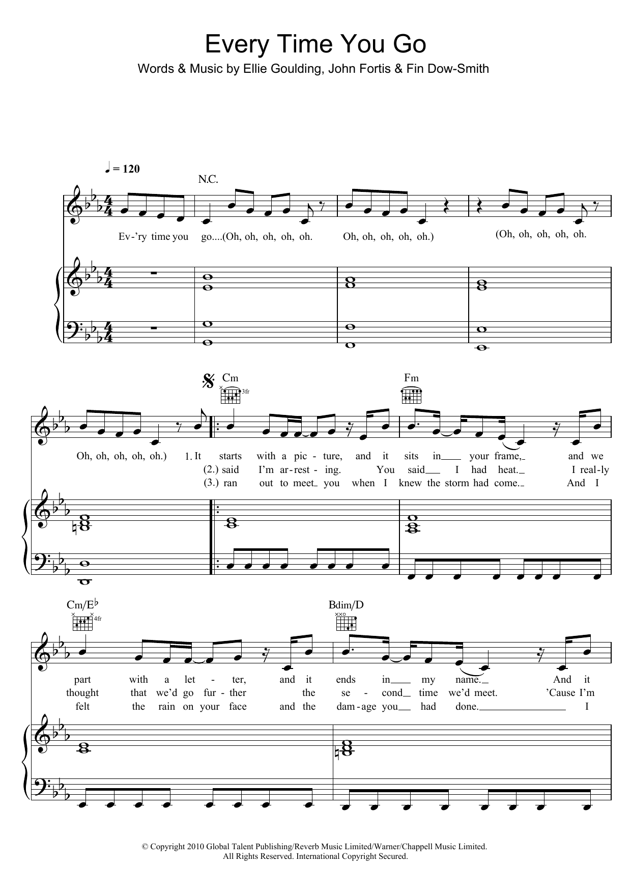 Download Ellie Goulding Every Time You Go Sheet Music