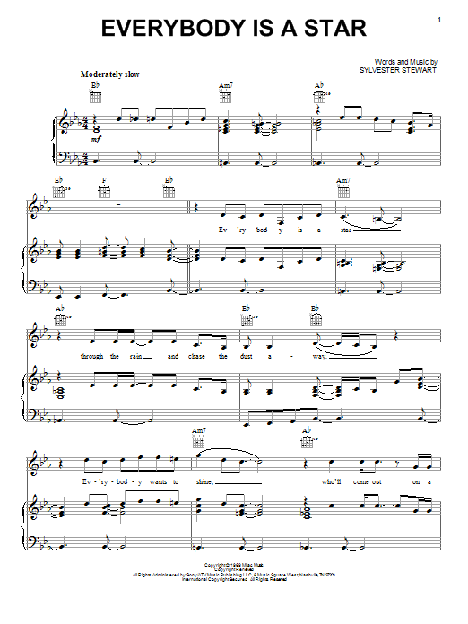 Download Sly & The Family Stone Everybody Is A Star Sheet Music