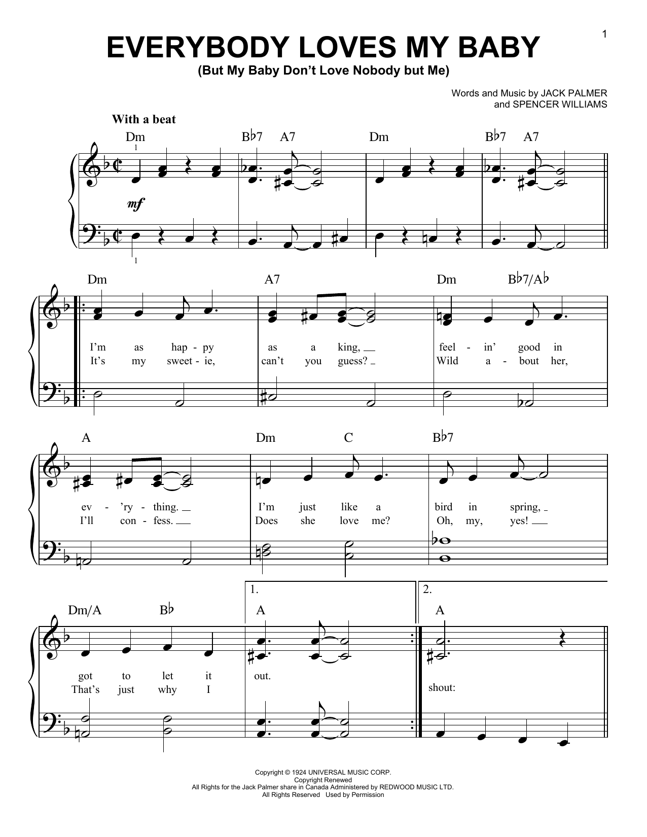 Download Jack Palmer Everybody Loves My Baby (But My Baby Do Sheet Music