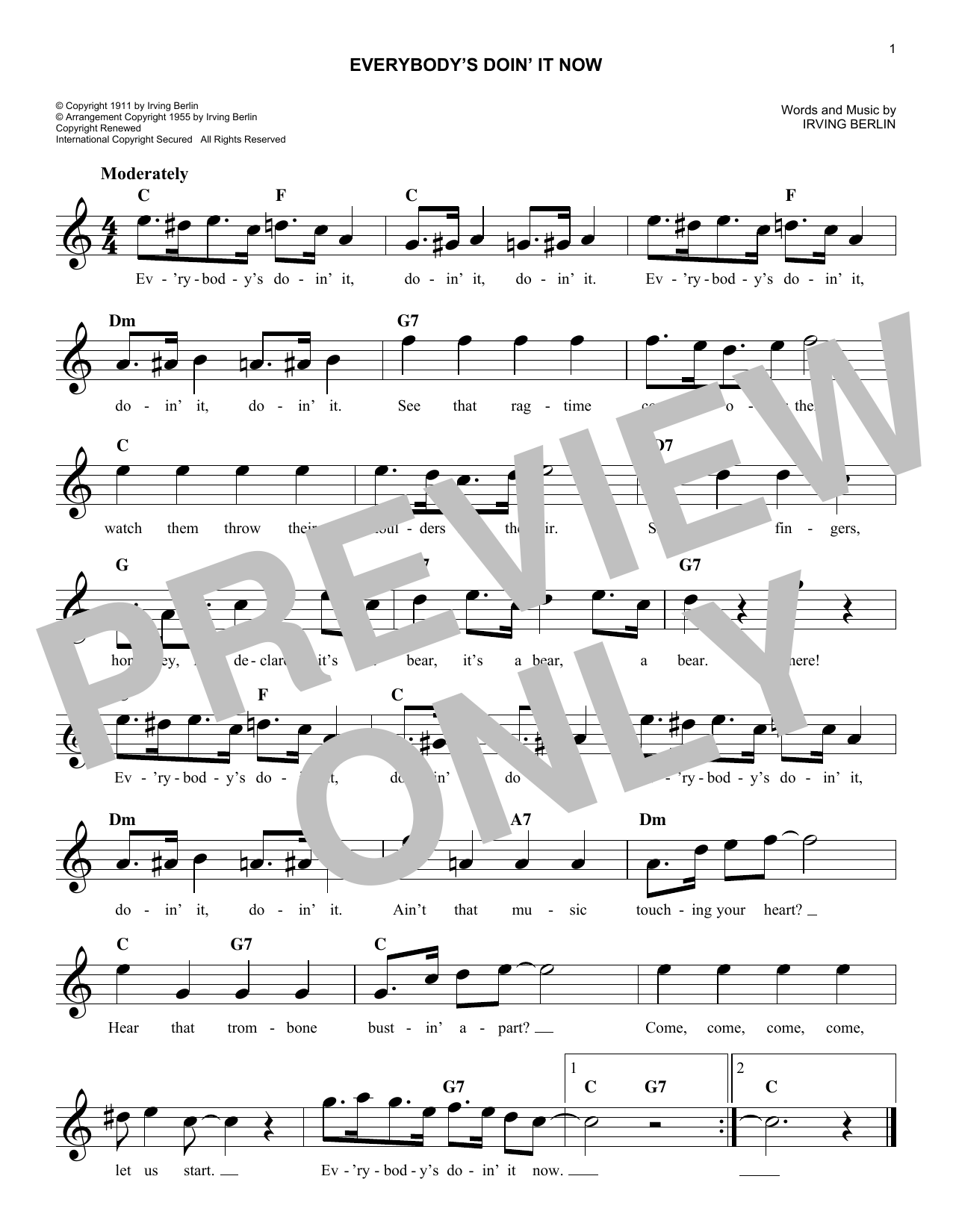 Download Irving Berlin Everybody's Doin' It Now Sheet Music